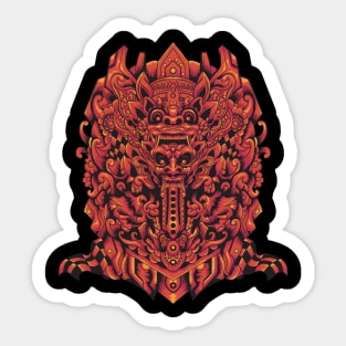 Barong Rangda The Culture red color Sticker